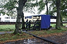 Die Schmutzwasserkreiselpumpe Hannibal im Einsatz an der Spree Foto: THW OV Bautzen